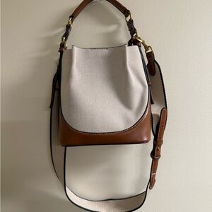 Zara Elegant Cream and Brown Women's Bag